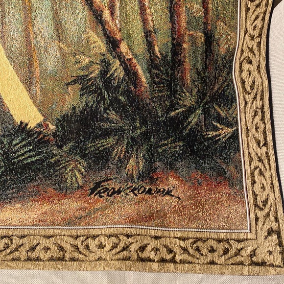 Wall hanging Tapestry PALM TREES Weavers Inc Nautical Scene wall art 40” by 34” - Picture 11 of 16